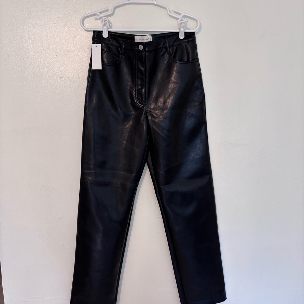 Wilfred Black Faux Leather Boot Cut Pants